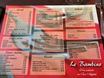 Restaurant Le Bambino à Monceau-Sur-Sambre - La carte