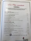 Restaurant La Sambre Et Meuse - La carte des plats