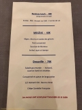 Restaurant Tribeca - Les menus