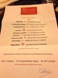 Restaurant Bienvenue chez Vous : le menu