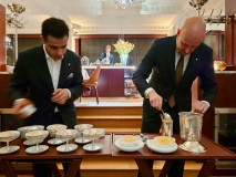 Bozar restaurant - La préparation du trou Normand