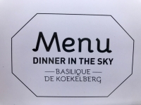 Dinner In The Sky Koekelberg - Menu