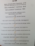 Menu du soir du restaurant la Villa Emily à Bruxelles Menu du soir du restaurant la Villa Emily à Bruxelles