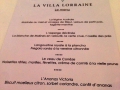 La Villa Lorraine : Menu La Villa Lorraine : Menu