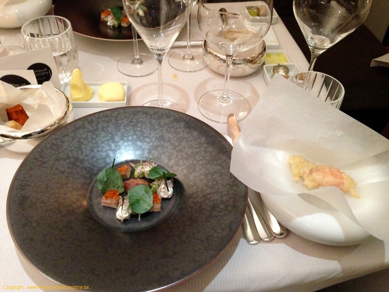 Restaurant Le Prieuré Saint-Gery - Tartare de homard et pince en tempura