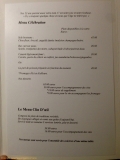 Restaurant Le Prieuré Saint-Gery - le menu