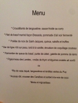 Restaurant Le Chateau de Strainchamps - Menu