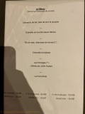 Restaurant Les Caves d'Alex - Le menu