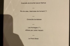 Restaurant Les Caves d'Alex - Le menu