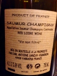 Saumur Champigny 2013 de chez Antoine Sanzay Saumur Champigny 2013 de chez Antoine Sanzay