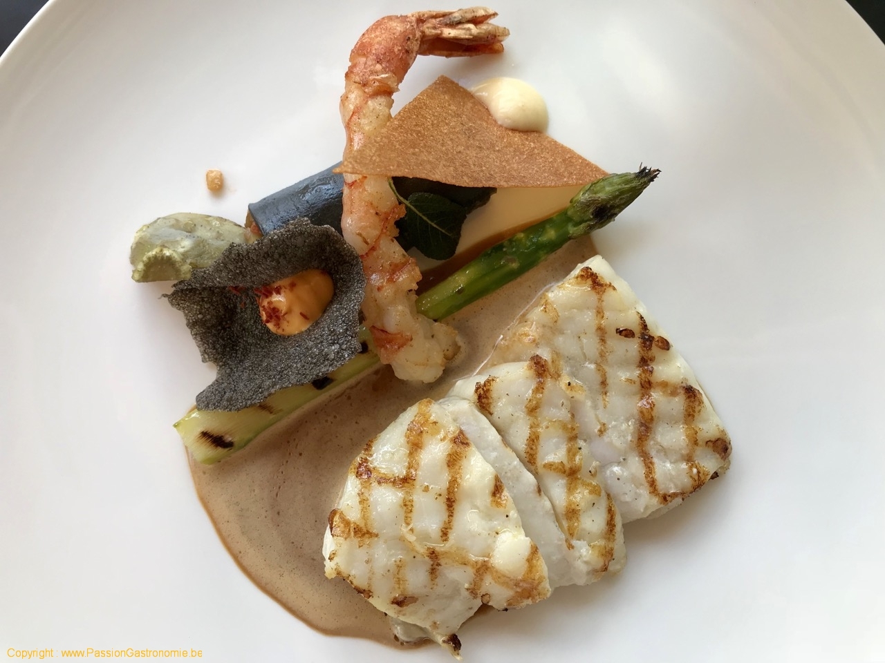 Restaurant Arenberg - Turbot et crevette Nobashi