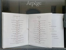 Restaurant L'Arpège d'Alain Passard - La carte