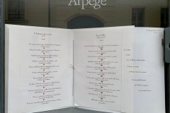 Restaurant L'Arpège d'Alain Passard - La carte