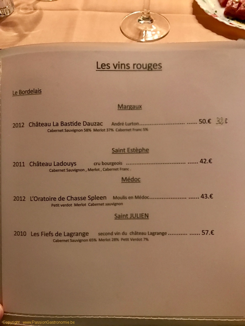 Restaurant Au Provencal - Les vins rouges