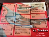 Restaurant Le Bambino à Monceau-Sur-Sambre - La carte