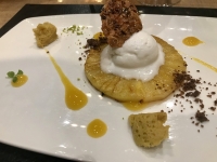 Restaurant Ferme des 4 saisons - Ananas caramélisé Restaurant Ferme des 4 saisons - Ananas caramélisé