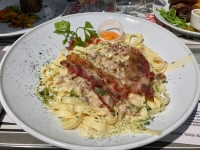 Brasserie des Fagnes - Tagliatelles à la carbonara Brasserie des Fagnes - Tagliatelles à la carbonara