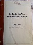 Restaurant Château du Mylord - La carte des vins