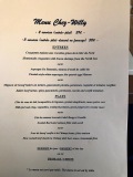 Restaurant Chez Willy - Le menu