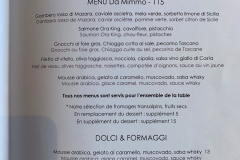 Restaurant Da Mimmo - Les menus Restaurant Da Mimmo - Les menus