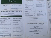Restaurant Felicita - La carte