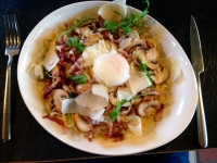 Restaurant La Ferme des 4 Saisons - Linguines façon Carbonara Restaurant La Ferme des 4 Saisons - Linguines façon Carbonara