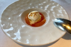 Restaurant Guy Savoy - Pré-dessert : suprême d’orange sanguine, sorbet thé Earl Grey