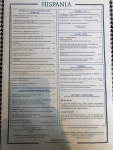 Restaurant Hispania - Le menu Restaurant Hispania - Le menu