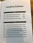 Restaurant Humphrey à Bruxelles - Carte des vins exclusive