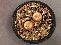 Restaurant La Ligne Rouge - Crème d’oeuf, brunoise de courge, noisette, cécina Restaurant La Ligne Rouge - Crème d’oeuf, brunoise de courge, noisette, cécina