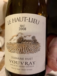 Restaurant Le Fou est Belge - Le Haut-Lieu sec 2008 du domaine Huet Restaurant Le Fou est Belge - Le Haut-Lieu sec 2008 du domaine Huet