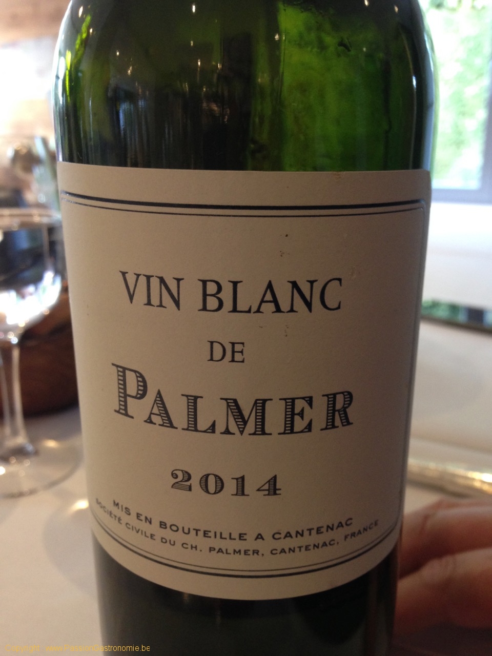 Restaurant Le Gril aux herbes d'Evan - Vin blanc de Palmer 2014
