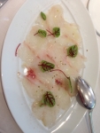 Restaurant Le Gril aux herbes d'Evan - Carpaccio de bar et loup Restaurant Le Gril aux herbes d'Evan - Carpaccio de bar et loup