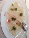 Restaurant Le Gril aux herbes d\'Evan - Carpaccio de bar et loup