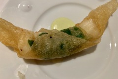 Restaurant Gril aux herbes - Langoustine en papillote et sa mayonnaise au wasabi