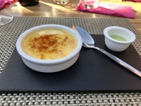 Restaurant Le Métin - Crème brulée flambée à la chartreuse verte Restaurant Le Métin - Crème brulée flambée à la chartreuse verte