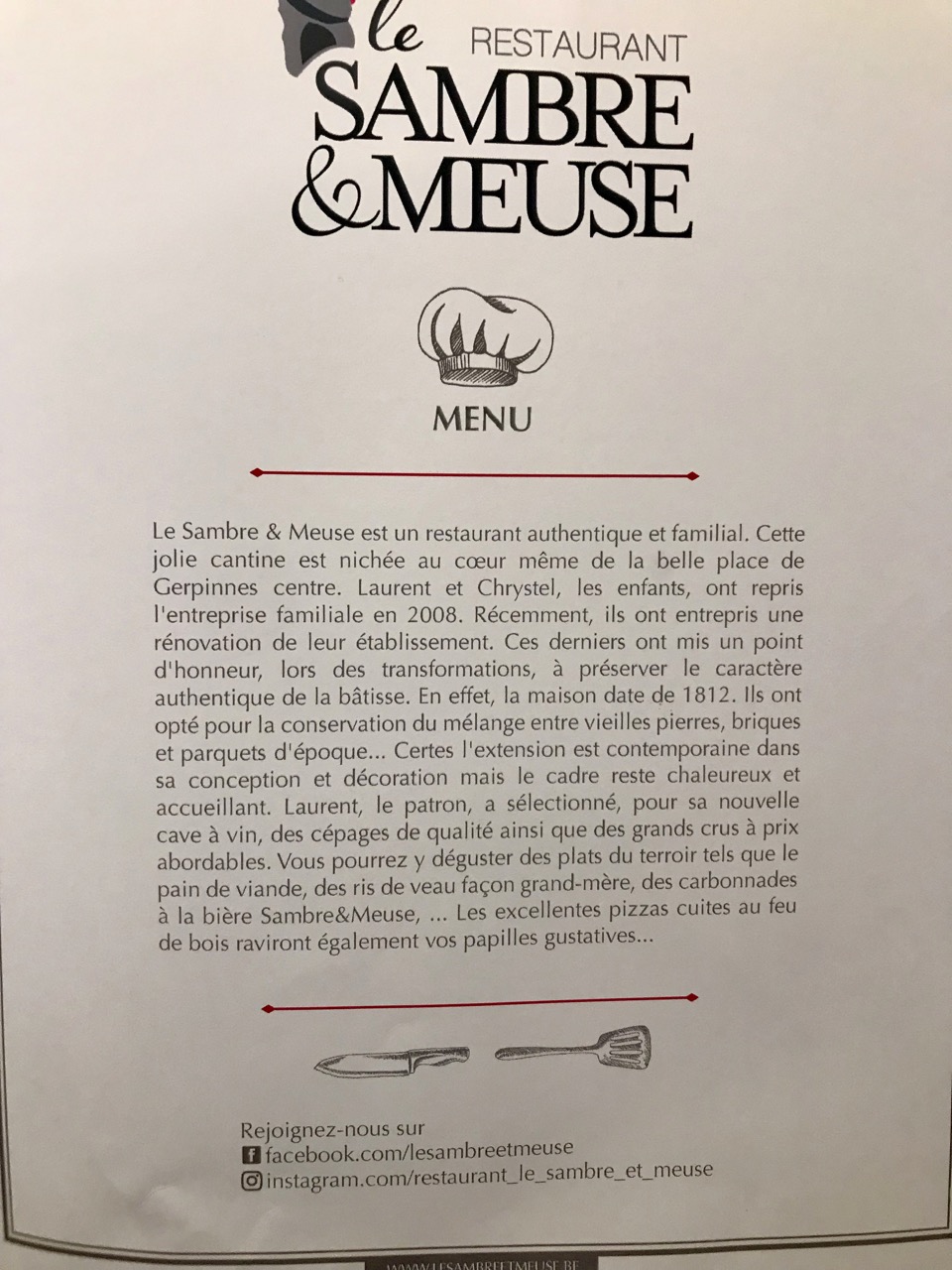 Restaurant La Sambre Et Meuse - Présentation du restaurant