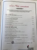Restaurant La Sambre Et Meuse - La carte des plats