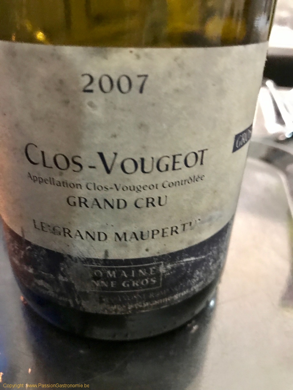 Restaurant Les Gourmands - Clos Vougeot 2007 de Anne Gros
