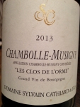 Restaurant Les Trois Petits Bouchons - Chambolle-Musigny Les Clos de l'Orme 2013 de chez Sylvain Cathiard Restaurant Les Trois Petits Bouchons - Chambolle-Musigny Les Clos de l'Orme 2013 de chez Sylvain Cathiard