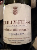 Restaurant Le Val d'Heure - Pouilly-Fuissé Chateau des Rontets 2014