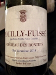 Restaurant Le Val d'Heure - Pouilly-Fuissé Chateau des Rontets 2014 Restaurant Le Val d'Heure - Pouilly-Fuissé Chateau des Rontets 2014