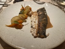 Restaurant Michel - Dorade grillée, miso, potiron, oignon de Cévennes