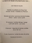 Restaurant Philippe Fauchet - Le menu