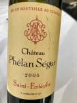 Restaurant Pouic Pouic - Château Phélan Ségur 2005 Restaurant Pouic Pouic - Château Phélan Ségur 2005
