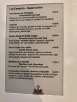 Restaurant San Daniele - La carte des desserts Restaurant San Daniele - La carte des desserts