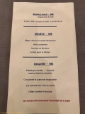 Restaurant Tribeca - Les menus