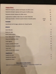 Restaurant Tribeca - La carte des suggestions et desserts