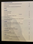 Restaurant Tribeca - La carte des plats Restaurant Tribeca - La carte des plats