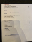Restaurant Tribeca - La carte des suggestions et des desserts Restaurant Tribeca - La carte des suggestions et des desserts